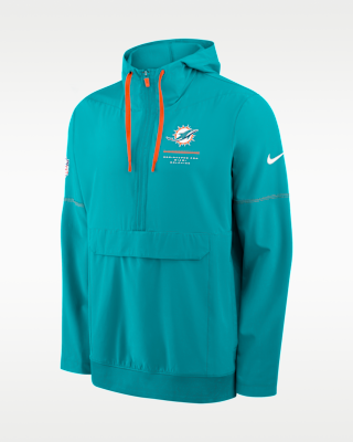Miami Dolphins Sideline Anorak Men's Nike NFL 1/2-Zip Hooded